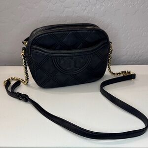 Tory Burch Black Quilted Crossbody Bag